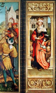 Die heilige Elisabeth von Ungarn (1207-31) rechte Tafel des Triptychons des heiligen Sebastian, 1516 von Hans Holbein the Elder