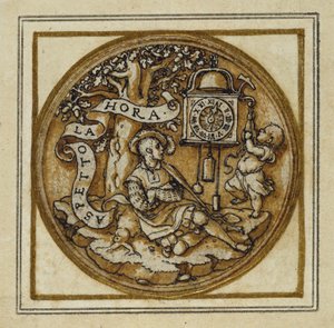 Allegorie der Zeit - Entwurf für ein Anhänger oder Hutabzeichen, ca. 1532-43 von Hans Holbein der Jüngere