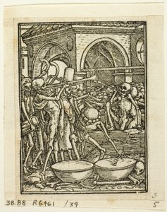 Totentanz, Platte 39 aus Holzschnitten aus Büchern des XVI. Jahrhunderts