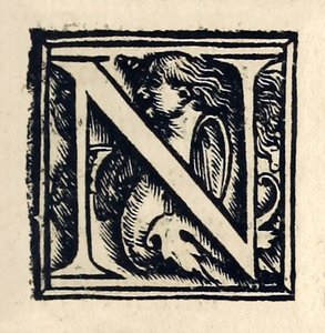 Illuminierte "N" aus der dritten Basler Ausgabe von 