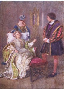 Menschen böse Manieren leben in Messing: ihre Tugenden schreiben wir in Wasser (König Heinrich VIII), aus Die vollständigen Werke von Shakespeare, veröffentlicht von George Harrap & Co Ltd, 1920er Jahre von Hans Holbein der Jüngere