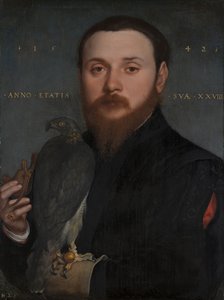 Porträt eines Edelmanns mit einem Falken, 1542