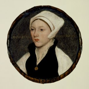 Porträt einer jungen Frau mit weißer Haube von Hans Holbein the Younger
