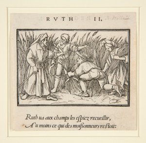Ruth beim Ährenlesen auf den Feldern von Booz (recto); Hannah und Elkanah (verso) von Hans Holbein der Jüngere