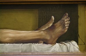 Der Leichnam Christi (Detail) von Hans Holbein der Jüngere