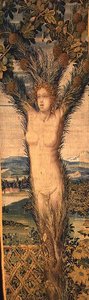 Ein Paar Wandteppiche, die Daphne und Pitys darstellen, Mitte des 16. Jahrhunderts von Hans Karcher