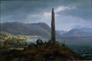 Das Frithjof-Denkmal auf Leikanger bei Balestrand in Soon von Hans Leganger Reusch