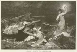 Alberichs Verfolgung des Nibelungenrings von Hans Makart