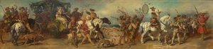 Entwurf zum Festzug 1879 - Jagdgruppe mit Beutewagen