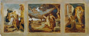 Skizze für ein Triptychon mit mythologischen Szenen
