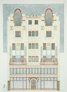 Entwurf für ein fünfstöckiges Gebäude, frühe 1900er, aus 