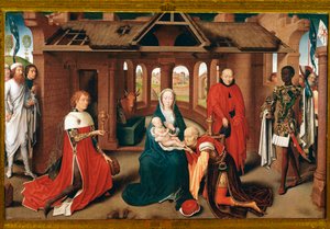 Anbetung der Könige. Zentrales Panel des Triptychons von Prado