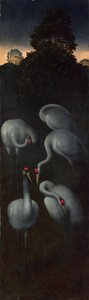 Kraniche Die Rückseite eines Panels von einem Triptychon, ca. 1480 von Hans Memling
