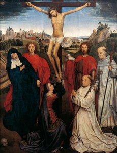 Kreuzigung, Mittelteil des Triptychons von Jan Crabbe, ca. 1470
