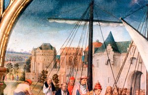 St. Ursula Schrein, Abreise aus Basel (Detail)
