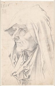 Porträt einer alten Frau im Profil nach links von Hans Schäufelein