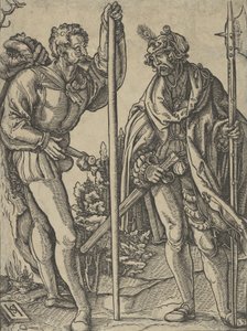 Zwei Soldaten mit Lanze und Hellebarde im Gespräch, ca. 1515 von Hans Schäufelein the Elder