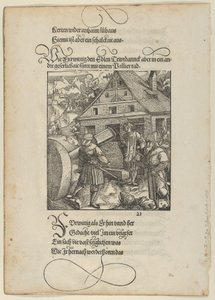 Von Fürwittig gedrängt, versucht Theuerdanck einen Polierstein zu manipulieren, aus Theuerdanck, 1517