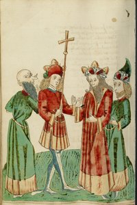Avenir und Josaphat mit zwei Gelehrten