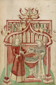 Josaphat vor dem Taufbecken mit einem tonsurierten Kleriker