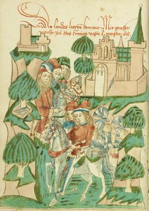 König Avenir mit Edlen und Meistern von Hans Schilling