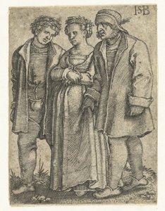 Brautpaar und Vater der Braut von Hans Sebald Beham