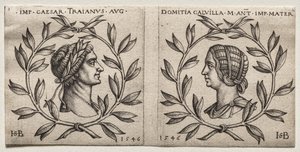Büsten von Kaiser Trajan und Domitia Calvilla von Hans Sebald Beham