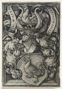 Wappen mit einem Hahn, 1543 von Hans Sebald Beham
