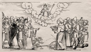Streit zwischen Luther und einem katholischen Theologen von Hans Sebald Beham