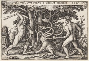 Herkules tötet die Hydra von Hans Sebald Beham