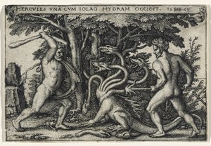 Herkules tötet die Hydra, 1545 von Hans Sebald Beham