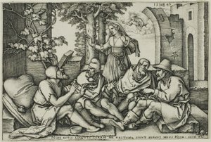 Hiob im Gespräch mit seinen Freunden von Hans Sebald Beham