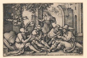 Hiob im Gespräch mit seinen Freunden von Hans Sebald Beham