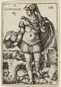 Jupiter, Tafel zwei aus Die sieben Planeten mit den Tierkreisen von Hans Sebald Beham