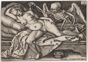 Schlafendes Mädchen und Tod, 1548 von Hans Sebald Beham