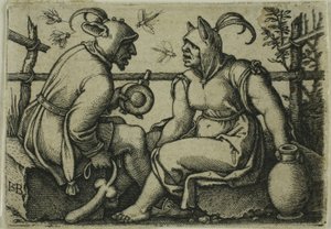 Der Narr und die törichte Frau von Hans Sebald Beham
