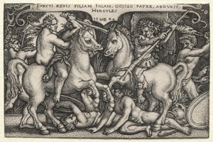 Die Arbeiten des Herkules: Herkules entführt Iole von Hans Sebald Beham