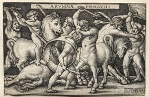 Die Arbeiten des Herkules: Herkules besiegt die Kentauren, 1542 von Hans Sebald Beham