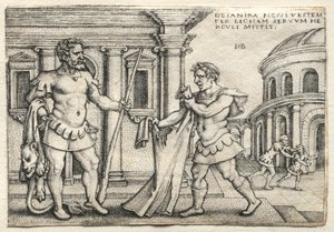Die Arbeiten des Herkules: Herkules erhält das mit Nessusblut getränkte Gewand von Hans Sebald Beham