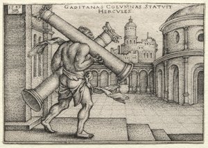 Die Arbeiten des Herkules: Herkules und die Säulen von Gades von Hans Sebald Beham