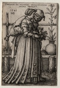 Die Dame des Todes, die sich als Narr verkleidet, 1541 von Hans Sebald Beham