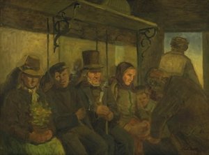 Reisende in einem Drittklassabteil von Hans Smidth