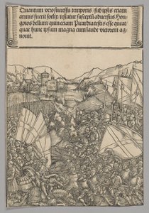 Schlacht von Hainaut, Platte 3 aus Historische Szenen aus dem Leben von Kaiser Maximilian I. vom Triumphbogen von Hans Springinklee