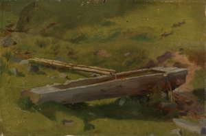 Baumstamm als Brunnentrog