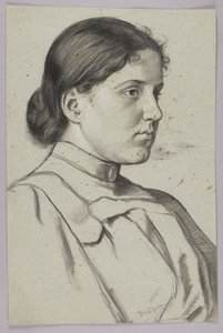 Büste einer jungen Frau in 3/4 Ansicht von Hans Thoma