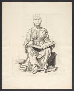 Allegorische Figur mit Buch von Hans Thoma