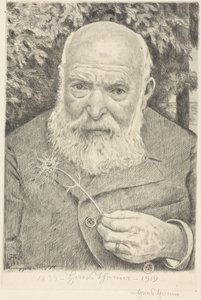 Selbstbildnis VI mit Blume von Hans Thoma