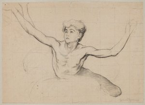 Studie eines halbnackten Jünglings mit ausgebreiteten Armen von Hans Thoma