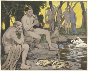 Die Elysischen Felder (Tanzende Nymphen) von Hans Thoma