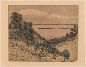 Blick auf den Gardasee von der Umgebung Gardone Riviera, Lombardei von Hans Thoma